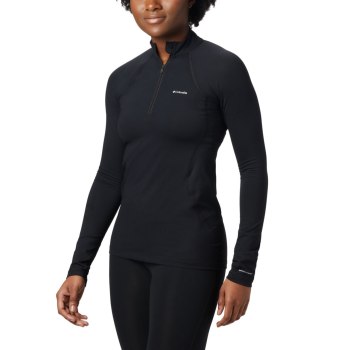 Columbia Ženske Majice S Kapuljačom - Midweight Stretch Baselayer Long Sleeve Half Zip Crne | AHJL-6
